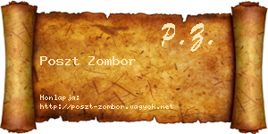 Poszt Zombor névjegykártya